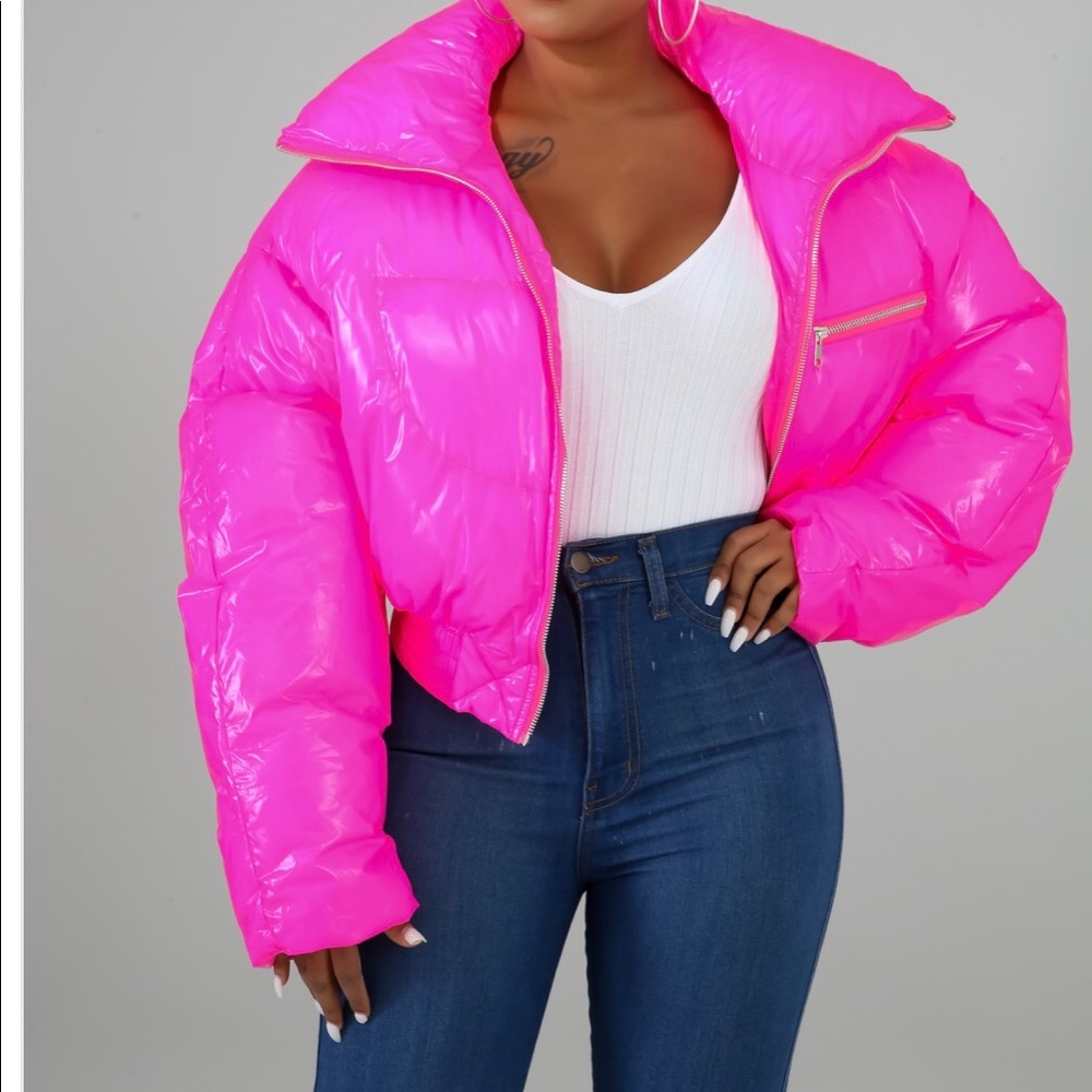 Pink bomber coat